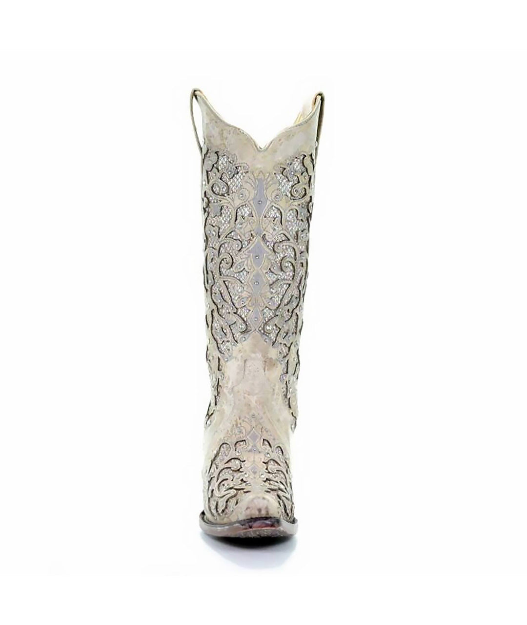 Corral Glitter Inlay Crystal Studded | Snip Toe | White