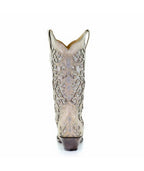 Corral Glitter Inlay Crystal Studded | Snip Toe | White