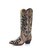 Corral Glitter Inlay Crystal Studded | Snip Toe | Black Brown