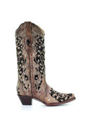 Corral Glitter Inlay Crystal Studded | Snip Toe | Black Brown