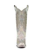 Corral Crystal Cross Wings | Snip Toe | White
