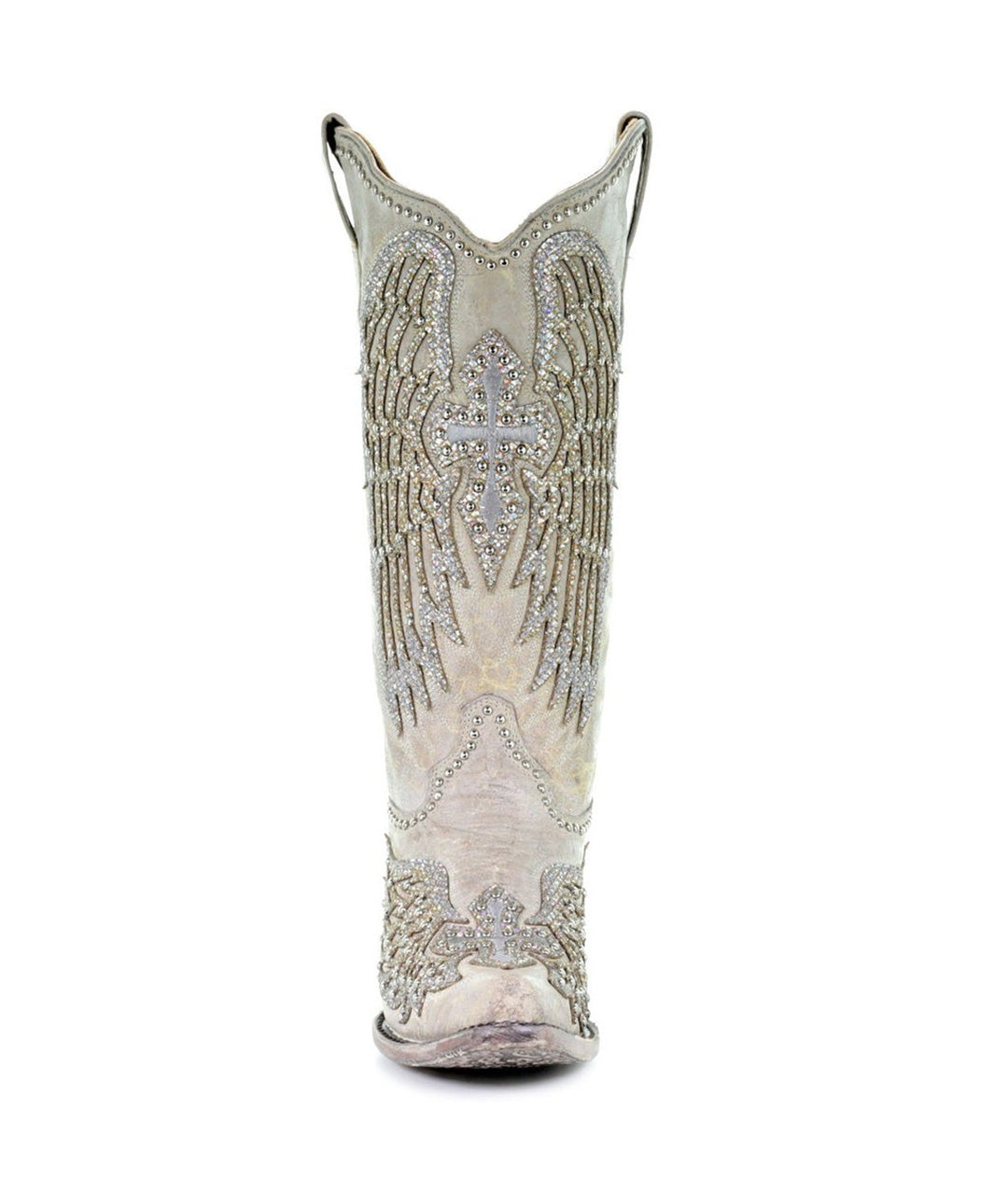 Corral Crystal Cross Wings | Snip Toe | White