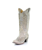 Corral Crystal Cross Wings | Snip Toe | White