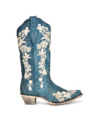 Corral Crystal Studded Floral Embroidery | Navy Blue
