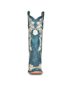 Corral Crystal Studded Floral Embroidery | Navy Blue