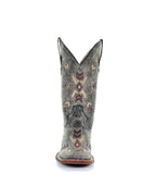 Circle G Arrowhead Aztec Embroidery | Wide Square Toe | Grey Brown