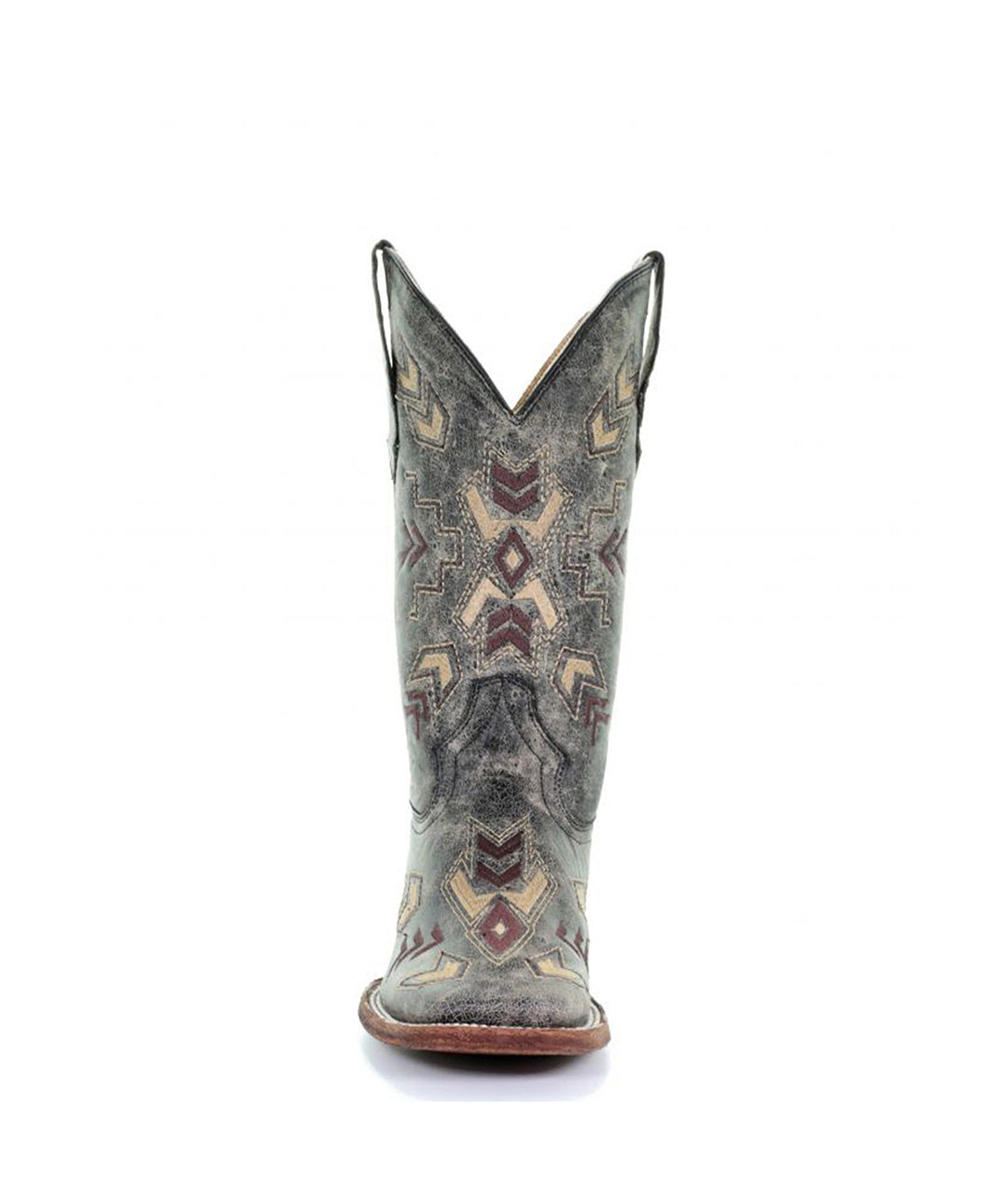 Circle G Arrowhead Aztec Embroidery | Wide Square Toe | Grey Brown