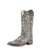 Circle G Arrowhead Aztec Embroidery | Wide Square Toe | Grey Brown