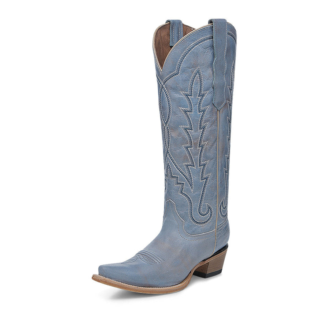 Circle G Lightning Embroidery | Snip Toe | Dusty Blue