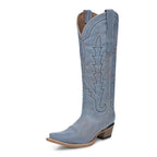 Circle G Lightning Embroidery | Snip Toe | Dusty Blue