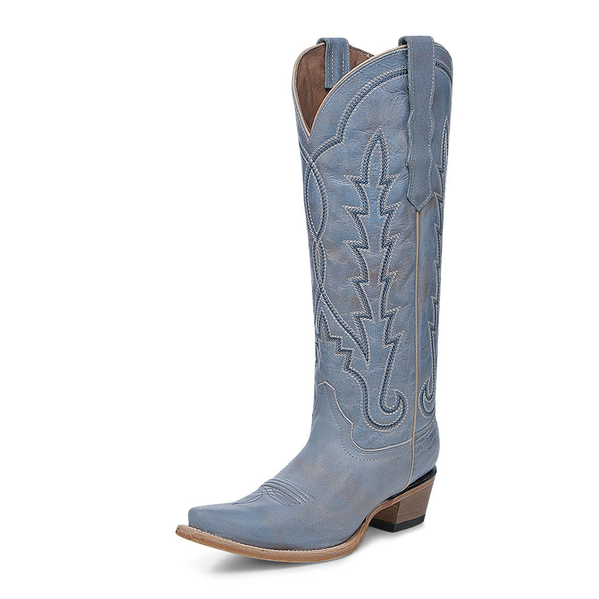 Circle G Lightning Embroidery | Snip Toe | Dusty Blue