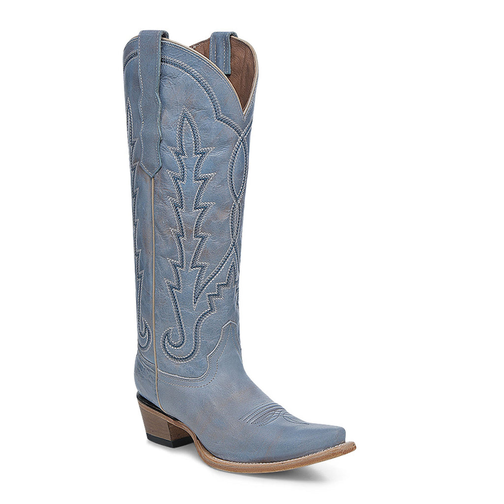 Circle G Lightning Embroidery | Snip Toe | Dusty Blue
