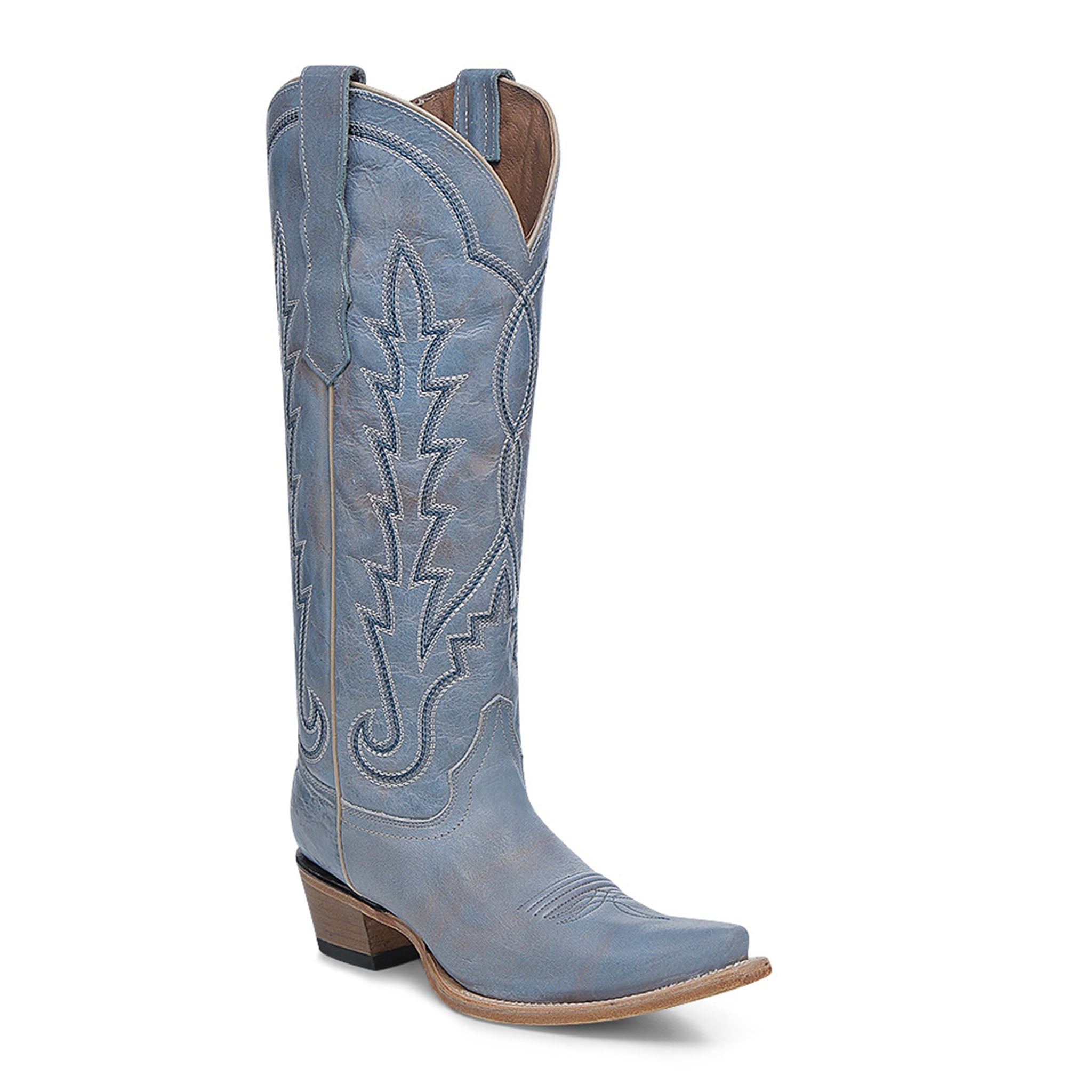 Circle G Lightning Embroidery | Snip Toe | Dusty Blue