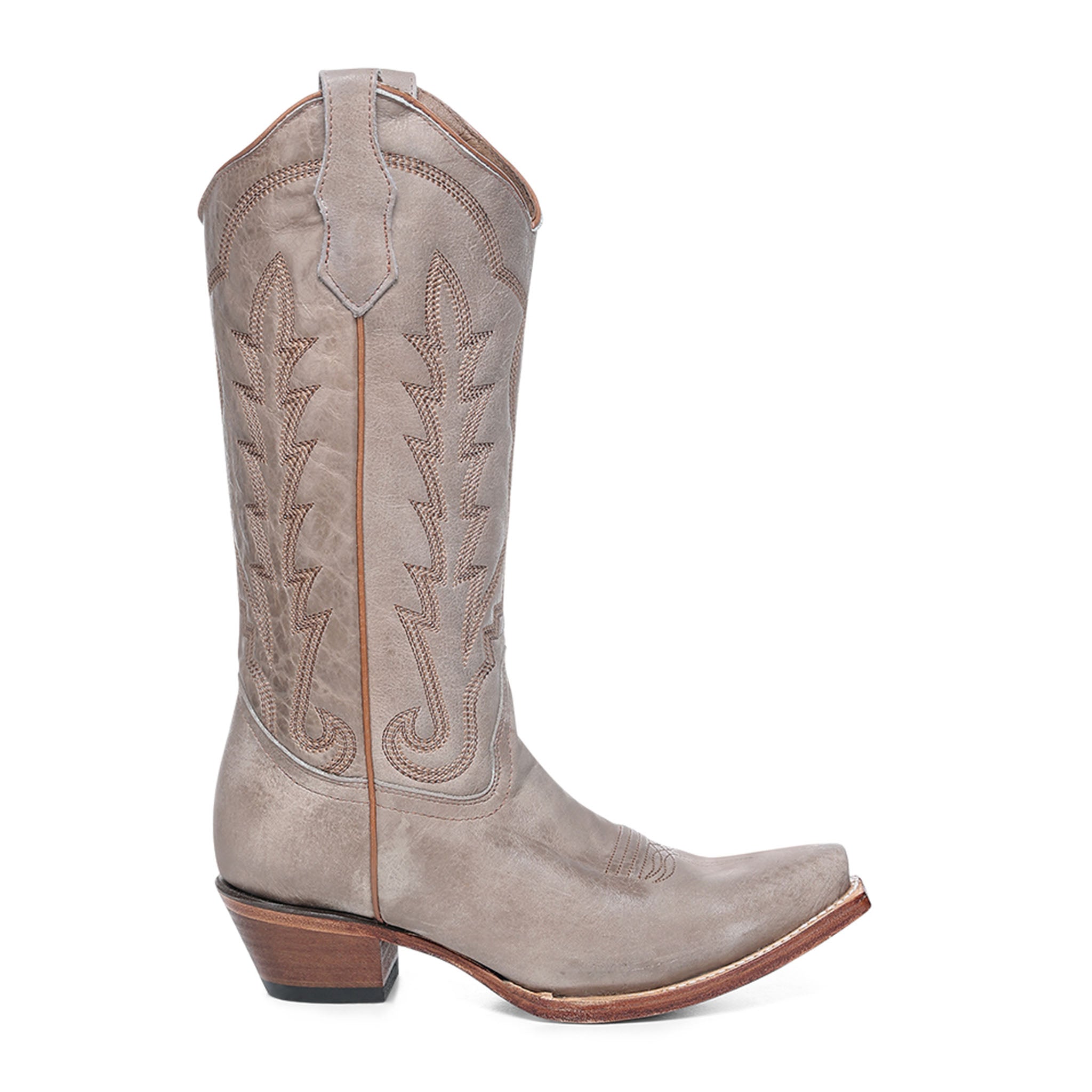 Circle G Longhorn Flame Embroidery | Snip Toe | Stone