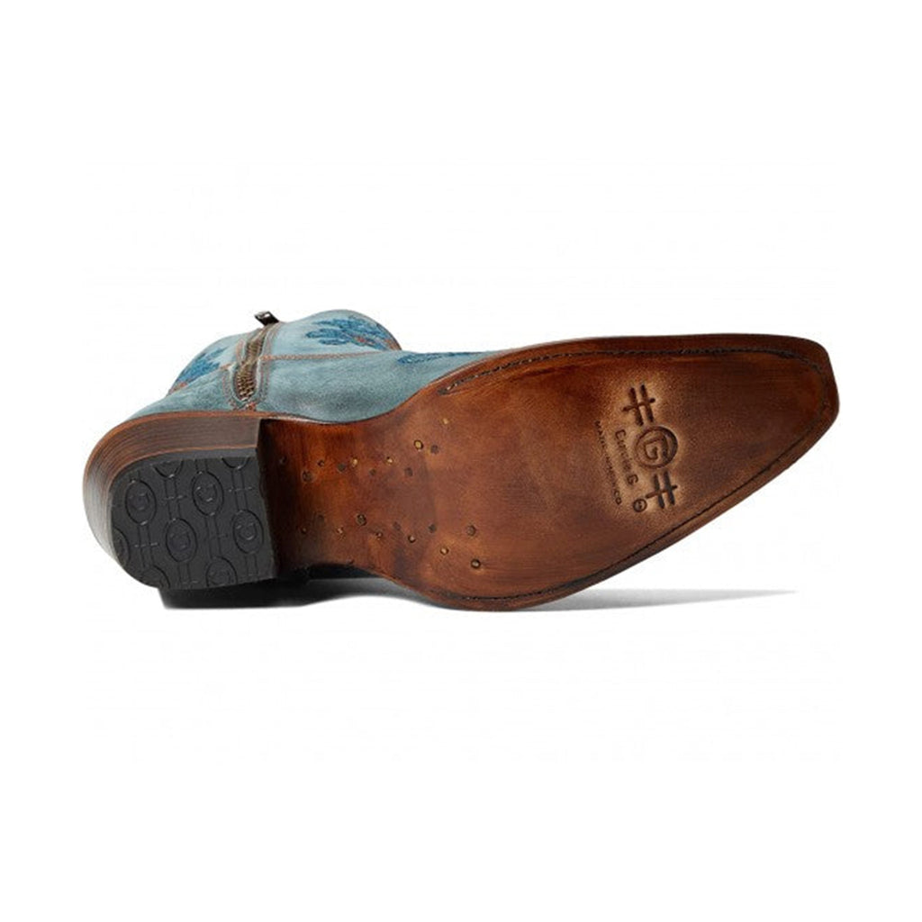 Circle G Mandala Floral Embroidery Ankle Boot | Snip Toe | Blue Jean
