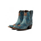 Circle G Mandala Floral Embroidery Ankle Boot | Snip Toe | Blue Jean