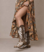 Corral Glow Floral Vine Embroidery | Square Toe | Brown