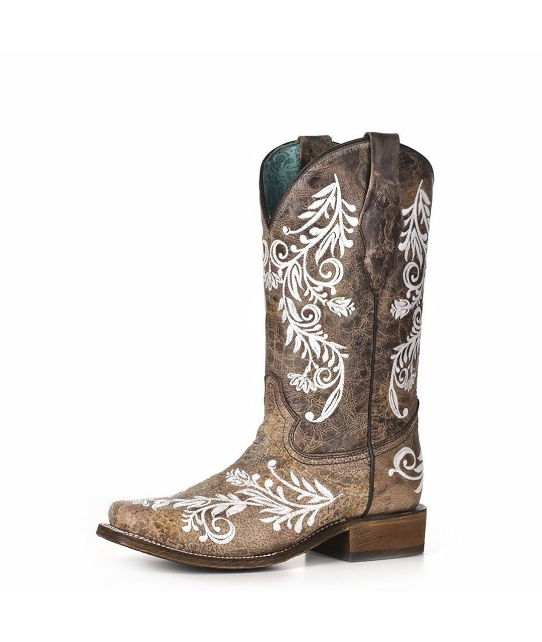 Corral Glow Floral Vine Embroidery | Square Toe | Brown