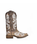 Corral Glow Floral Vine Embroidery | Square Toe | Brown