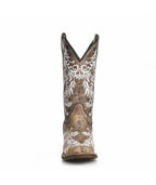 Corral Glow Floral Vine Embroidery | Square Toe | Brown