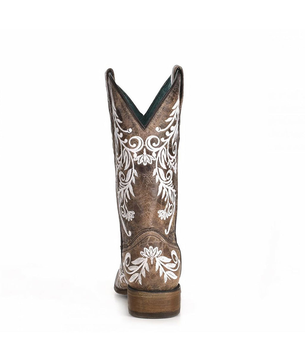 Corral Glow Floral Vine Embroidery | Square Toe | Brown