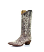 Corral Moon Vine Embroidery | Snip Toe | Brown