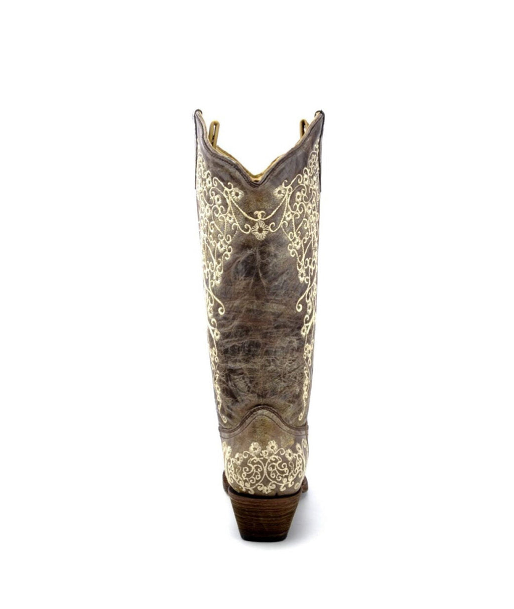 Corral Moon Vine Embroidery | Snip Toe | Brown