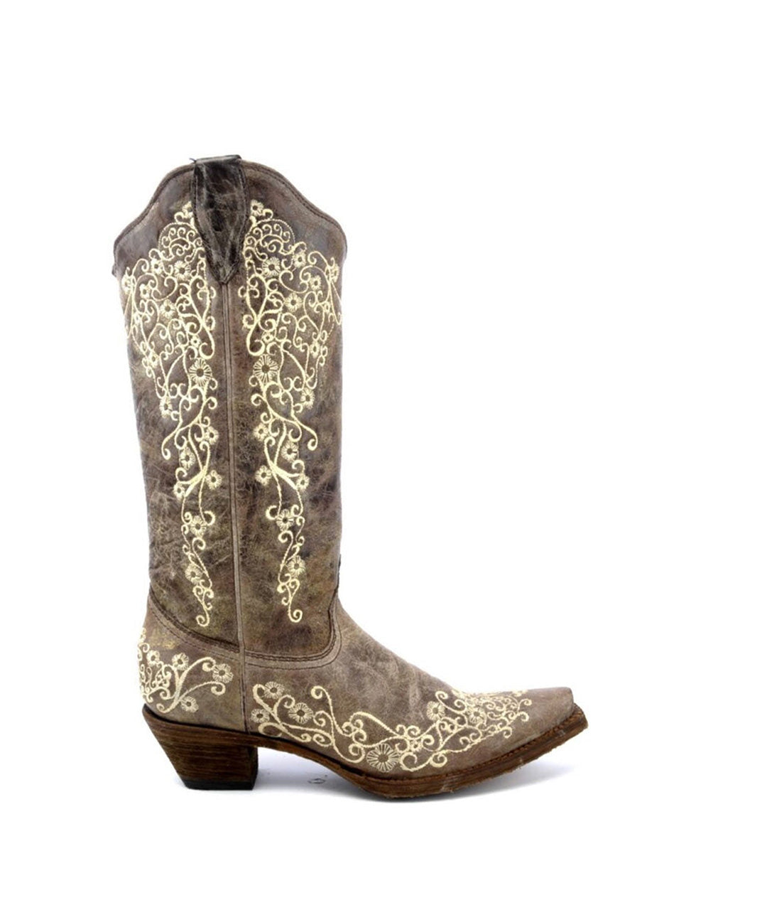 Corral Moon Vine Embroidery | Snip Toe | Brown
