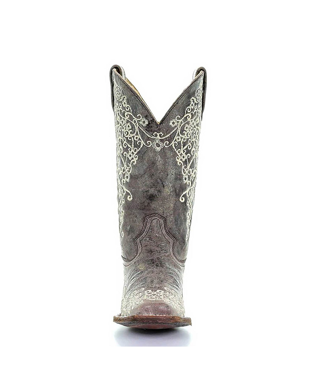 Corral Moon Vine Embroidery | Snip Toe | Brown