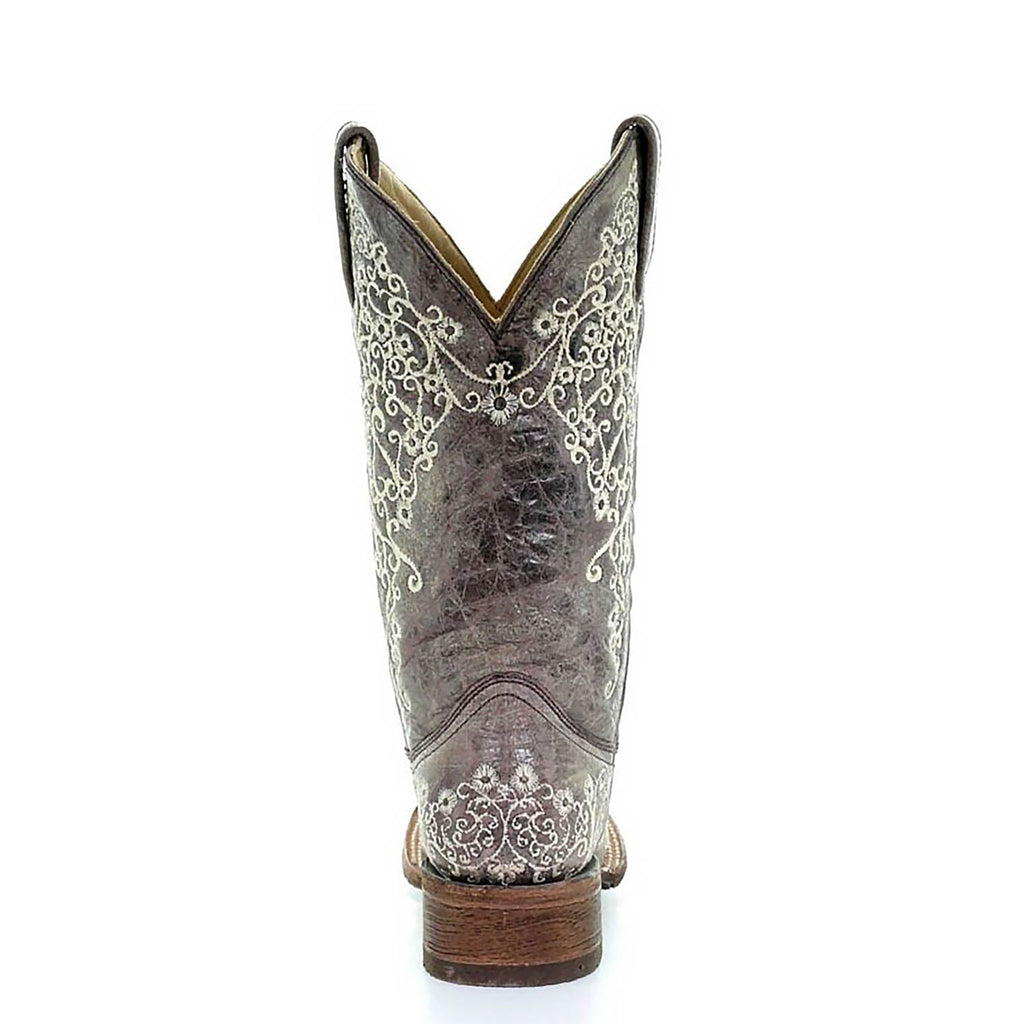 Corral Moon Vine Embroidery | Square Toe | Brown