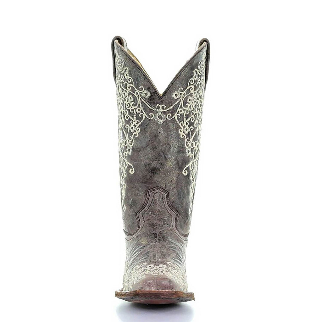 Corral Moon Vine Embroidery | Square Toe | Brown