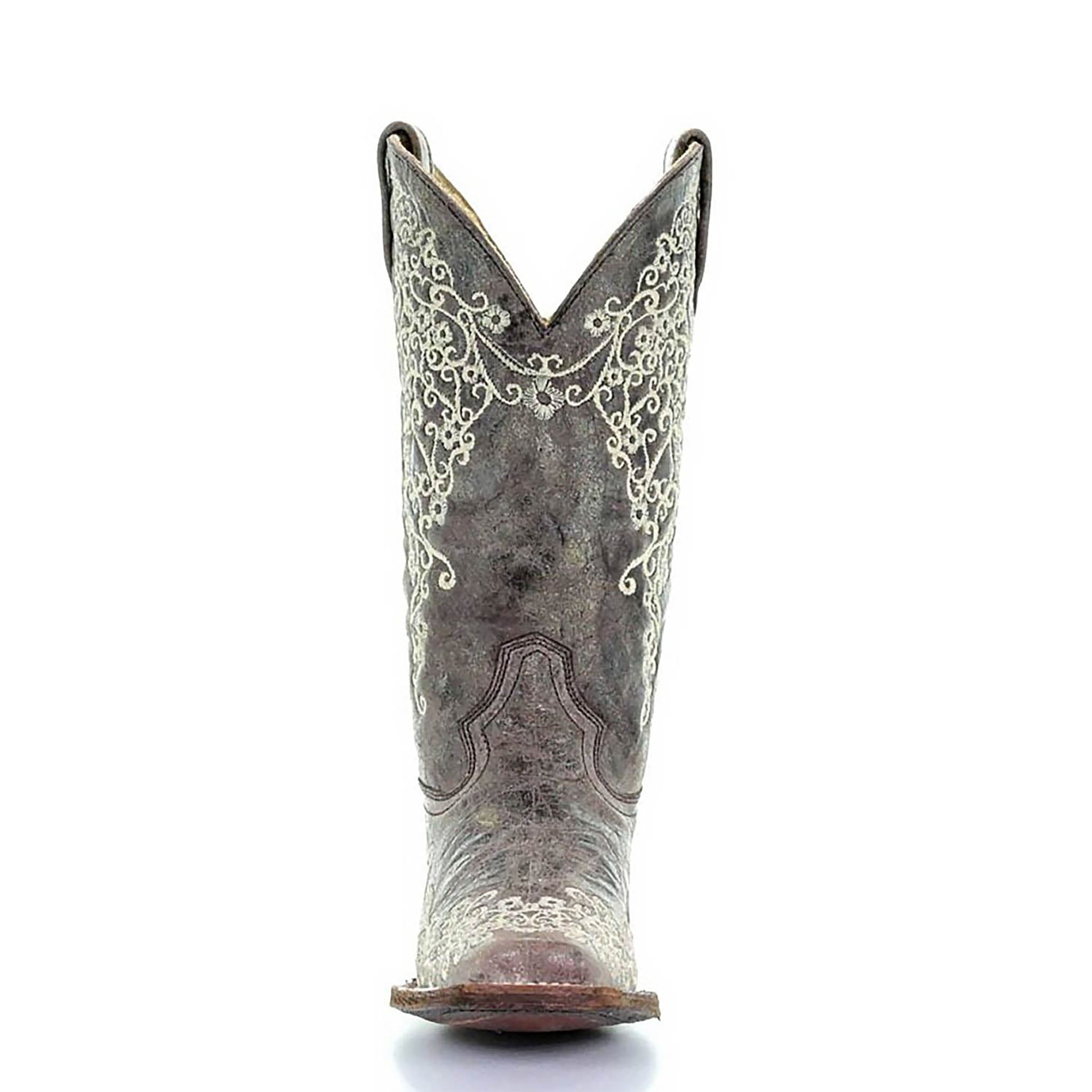Corral Moon Vine Embroidery | Square Toe | Brown