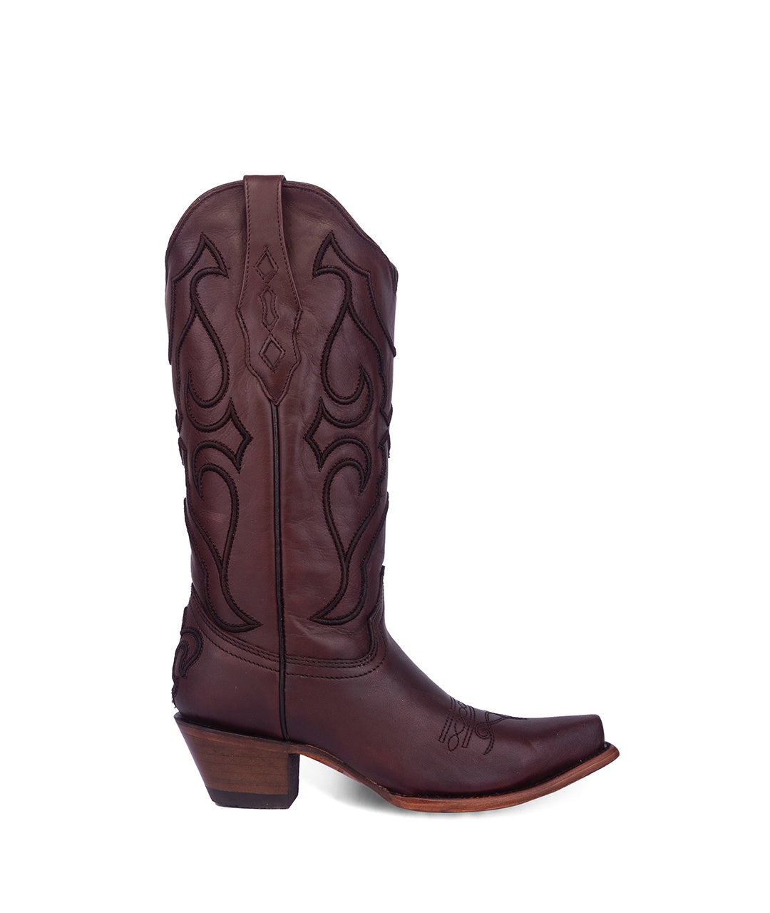Corral Western Scroll Embroidery | Snip Toe | Wine Red
