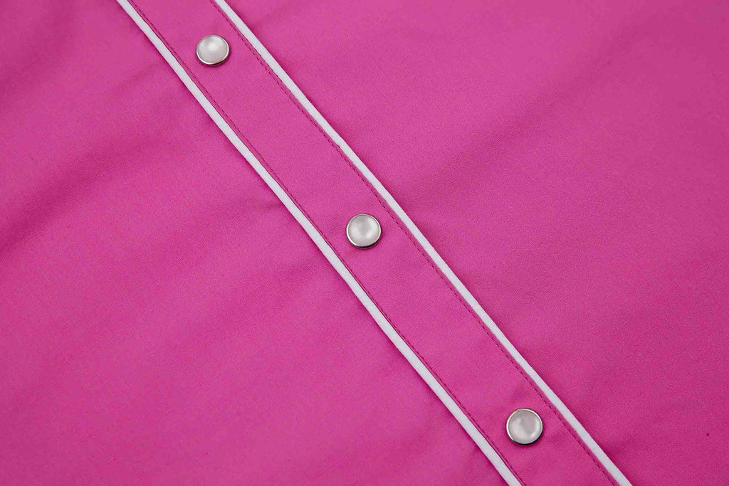 Daisy Bloom Embroidery Cowgirl Shirt | Berry Pink