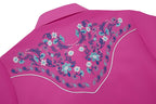 Daisy Bloom Embroidery Cowgirl Shirt | Berry Pink