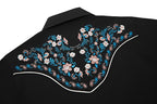 Daisy Bloom Embroidery Cowgirl Shirt | Midnight Pearl