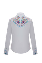 Daisy Bloom Embroidery Cowgirl Shirt | Turquoise Pearl