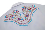 Daisy Bloom Embroidery Cowgirl Shirt | Turquoise Pearl