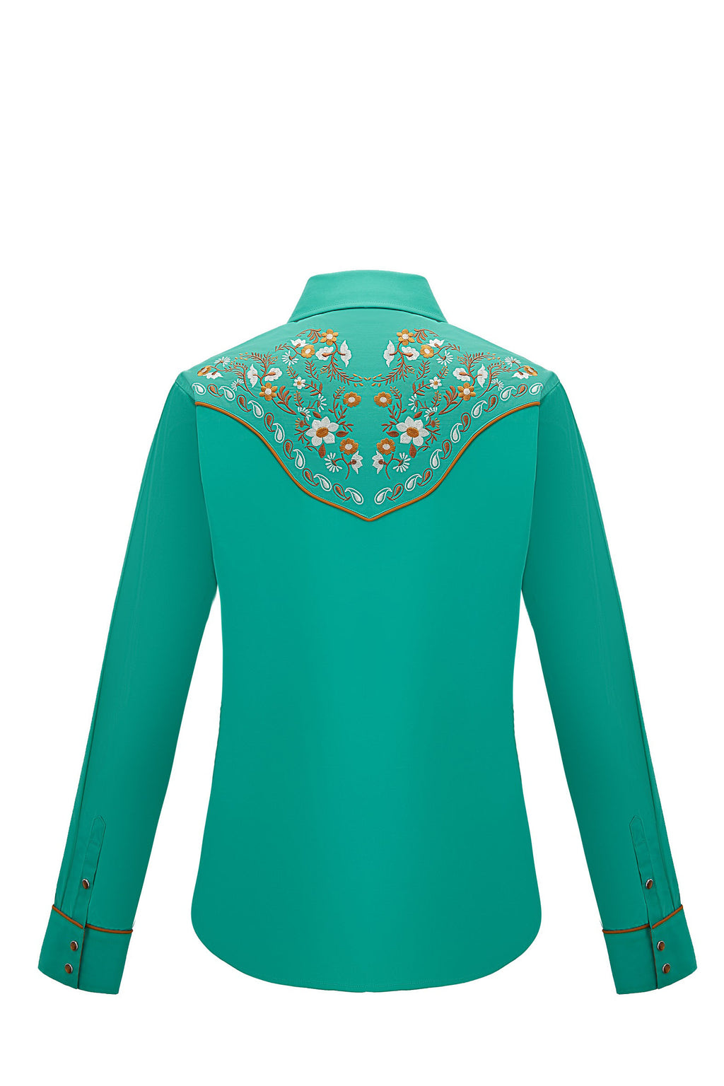 Daisy Bloom Embroidery Cowgirl Shirt | Western Jade
