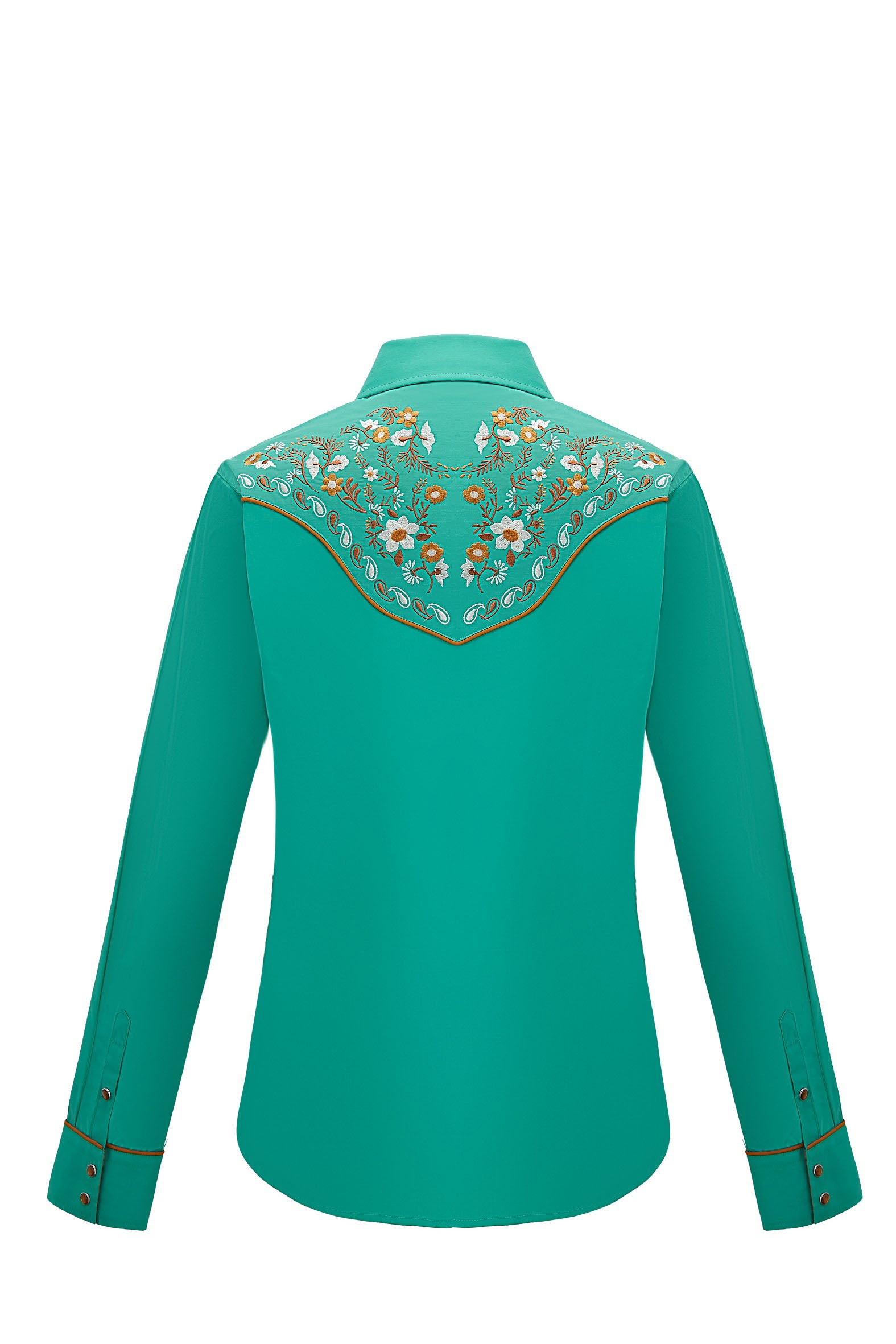 Daisy Bloom Embroidery Cowgirl Shirt | Western Jade