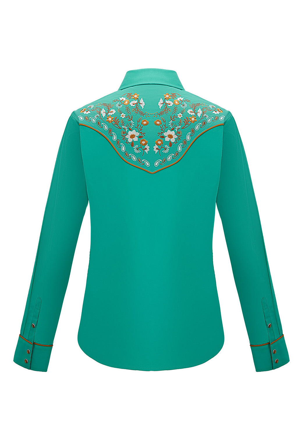Daisy Bloom Embroidery Cowgirl Shirt | Western Jade