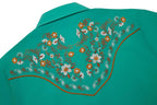 Daisy Bloom Embroidery Cowgirl Shirt | Western Jade