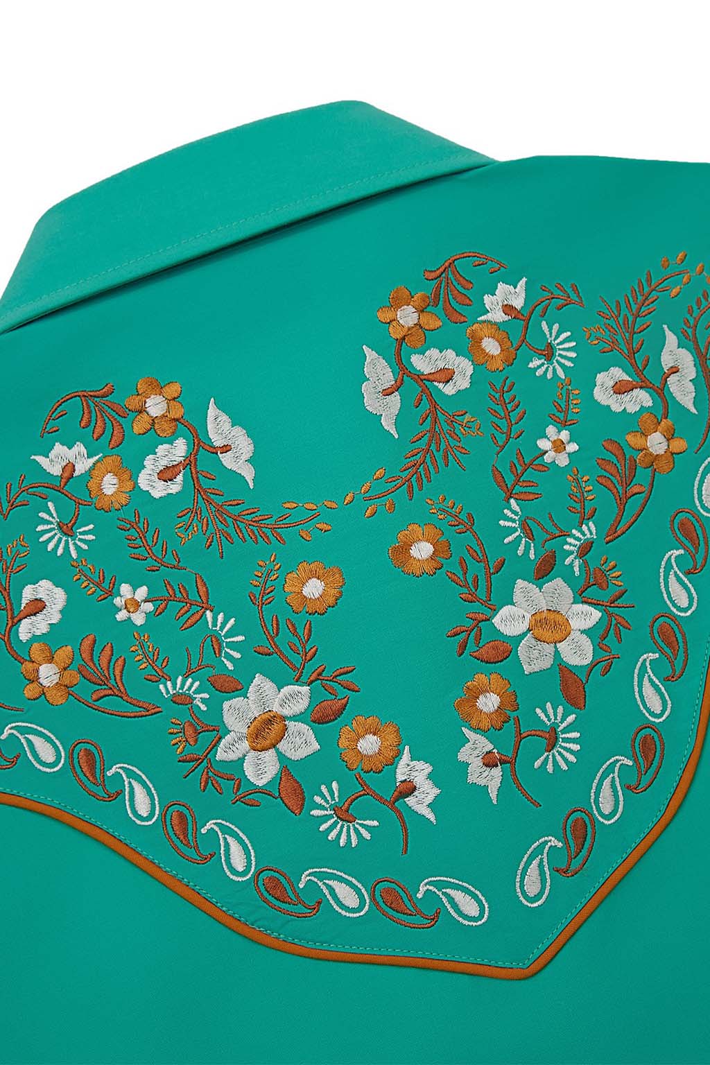 Daisy Bloom Embroidery Cowgirl Shirt | Western Jade