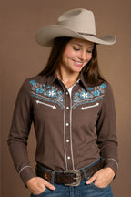 Desert Daisy Embroidery Cowgirl Shirt | Copper Canyon