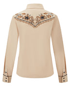 Desert Daisy Embroidery Cowgirl Shirt | Desert Sand