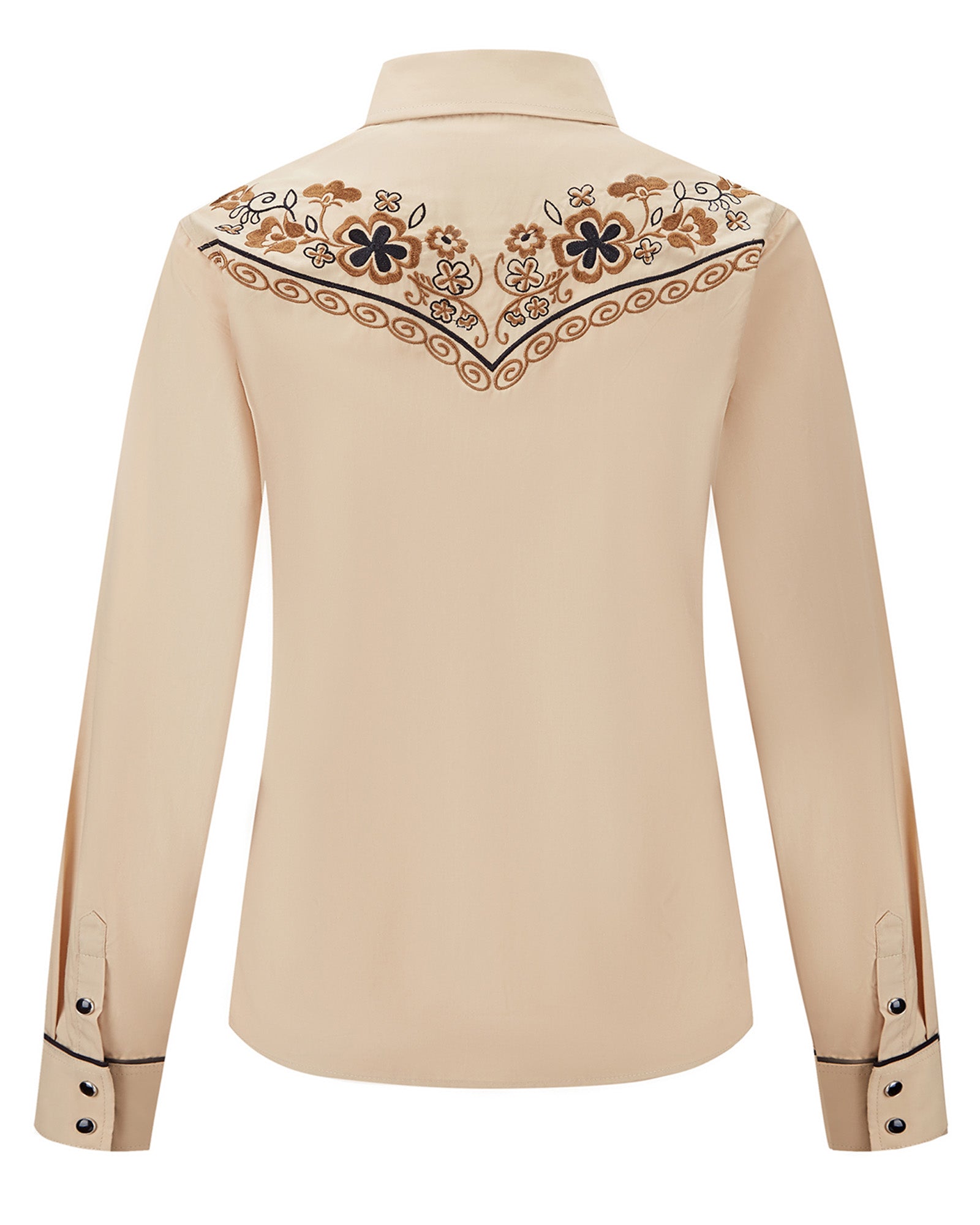 Desert Daisy Embroidery Cowgirl Shirt | Desert Sand