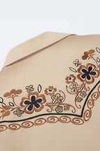 Desert Daisy Embroidery Cowgirl Shirt | Desert Sand