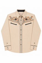 Desert Daisy Embroidery Cowgirl Shirt | Desert Sand