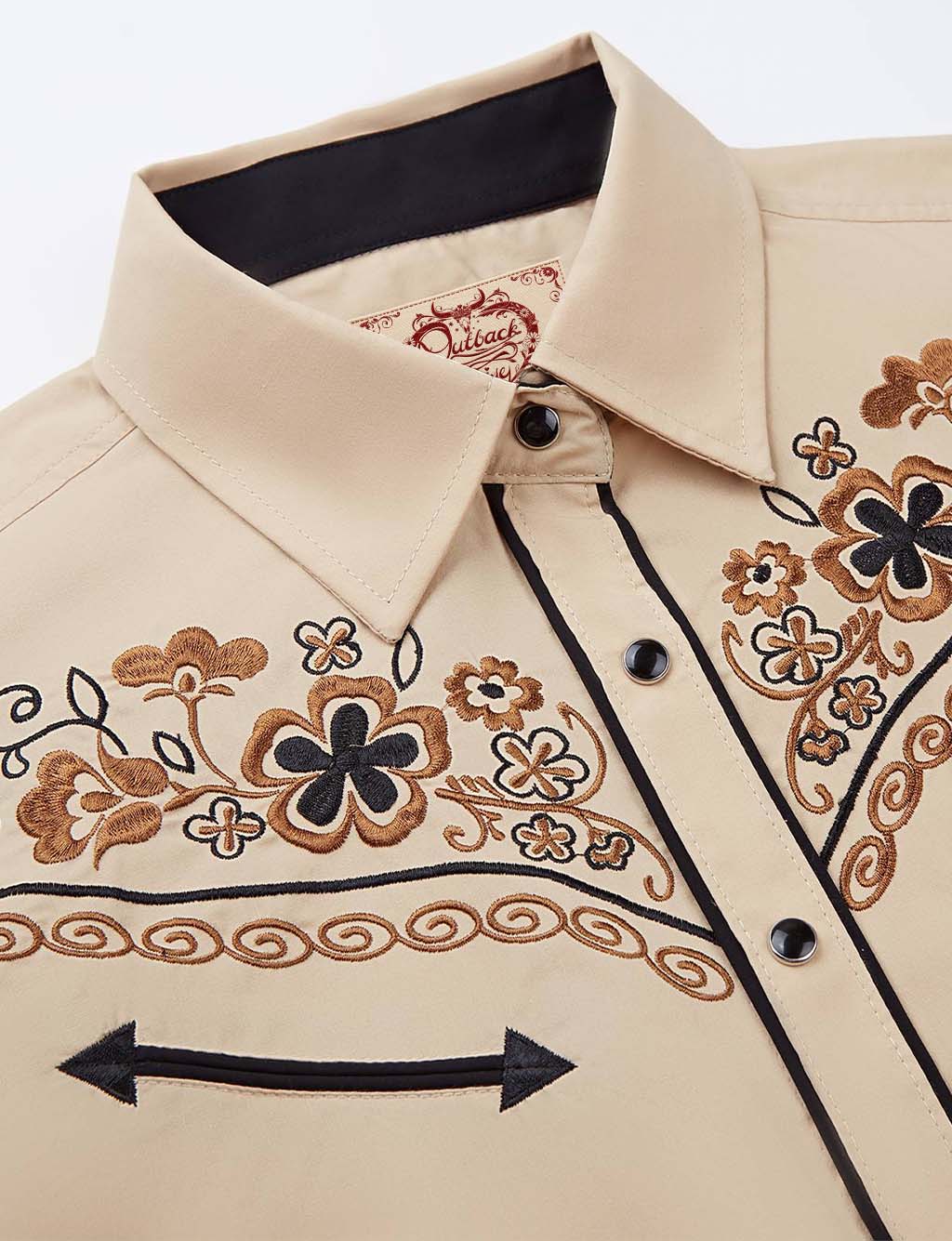 Desert Daisy Embroidery Cowgirl Shirt | Desert Sand