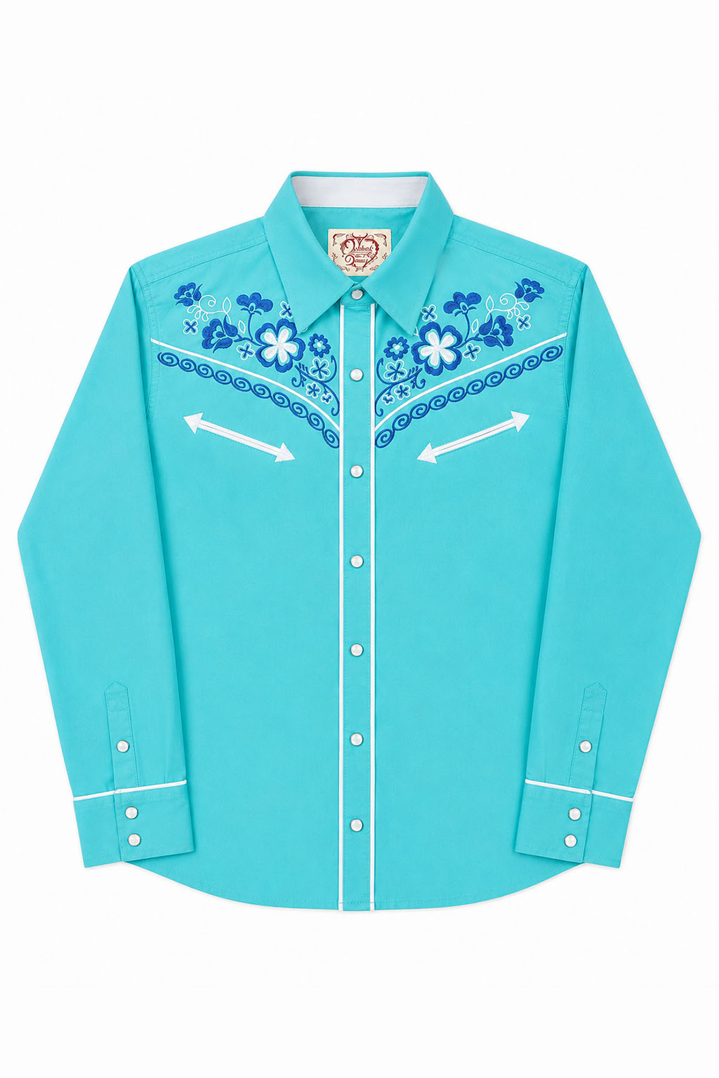 Desert Daisy Embroidery Cowgirl Shirt | Turquoise Sky